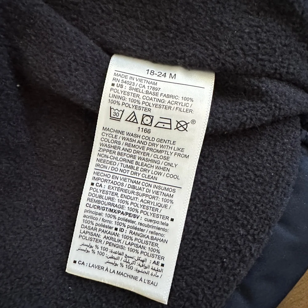 Baby Old Navy Puffer Jacket 18-24 Months Navy Blue